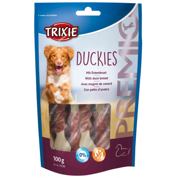 Trixie Premio Duckies 100 g, Ein leckerer Hundesnack für zwischendurch.