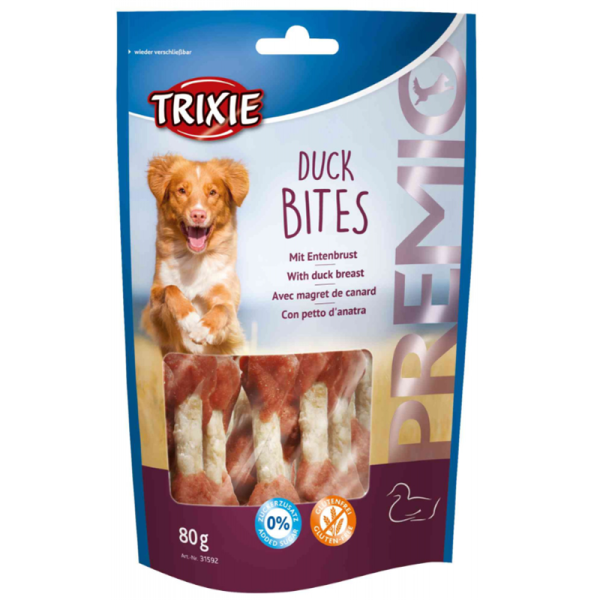 Trixie Premio Duck Bites 80 g, Ein leckerer Hundesnack für zwischendurch