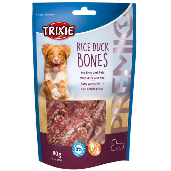 Trixie Premio Rice Duck Bones 80 g, Kausnack für Hunde