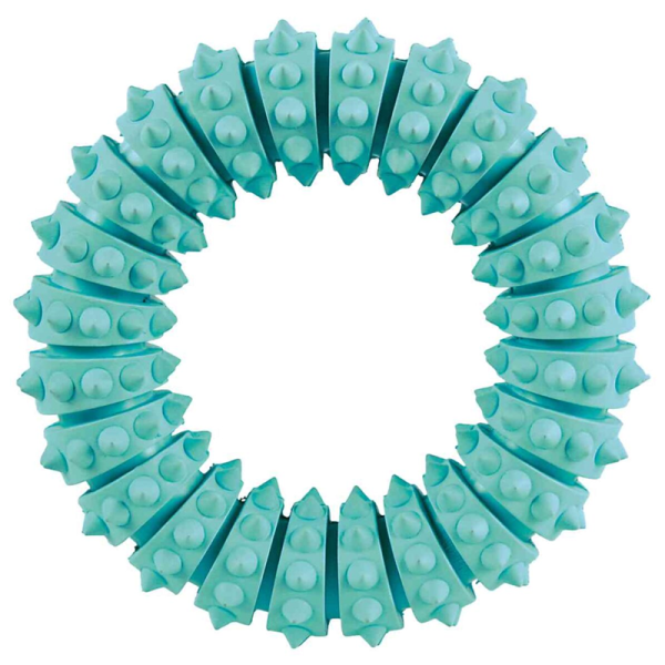 Trixie DentaFun Mintfresh Ring Naturgummi  12 cm, Hunde Spielzeug zur Zahnpflege