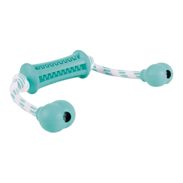 Trixie DentaFun Mintfresh Stick mit Seil 9/37 cm, Hunde Spielzeug fördert die Zahnpflege