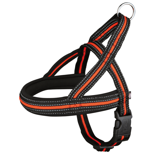 Trixie Hundegeschirr  Fusion schwarz/orange L-XL 68-88 cm / 35 mm