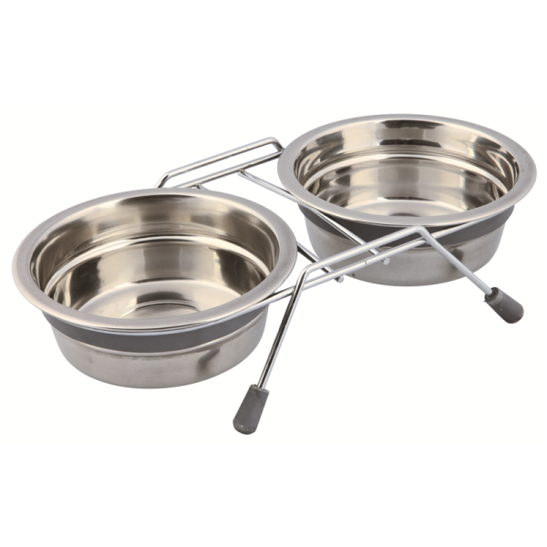 Trixie Eat on Feet Napf-Set Klapperschutz 2 x 0,45 l, Hunde Zubehör