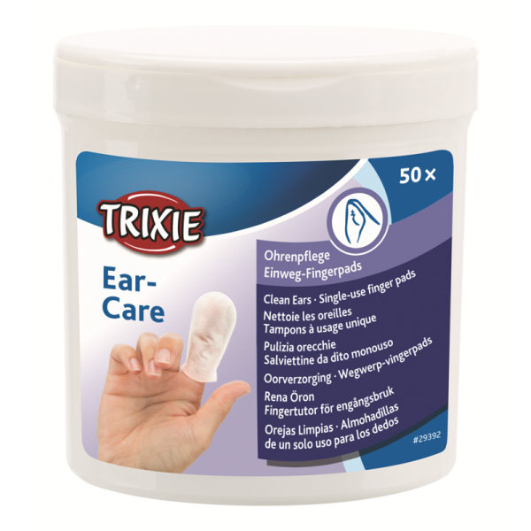 Trixie  Hunde Pflege-Fingerlinge für die Ohren, Inhalt: 50 Stück