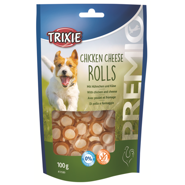 Trixie Hunde PREMIO Chicken Cheese Rolls, Inhalt: 100 g