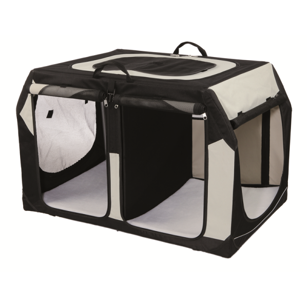 Trixie Hundetransportbox Vario Double S schwarz/grau 91 x 60 x 61/57 cm