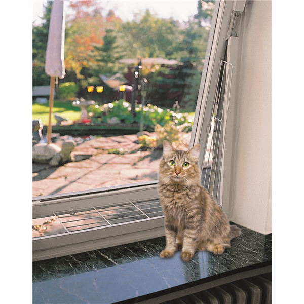 Trixie Schutzgitter für Fenster Seitenteil weiß 62 × 16/8 cm, Katzenzubehör