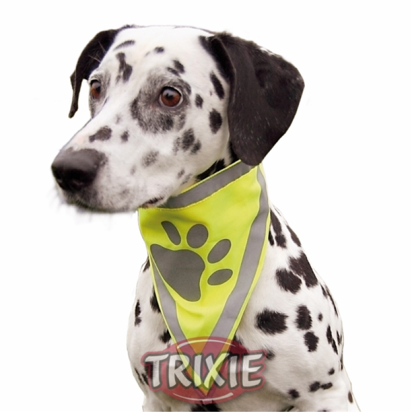 Trixie Safer Life Halstuch reflektierend neongelb XS 22-28 cm, Für Hunde. für mehr Sicherheit im Straßenverkehr.