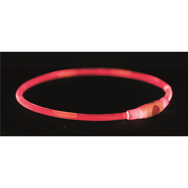 Trixie Flash Leuchtring USB rot L-XL 65 cm/8 mm, Hundezubehör