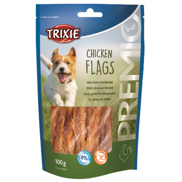 Trixie Premio Chicken Flags 100 g, Ergänzungsfuttermittel für Hunde