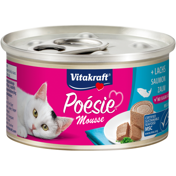 Vitakraft Poésie Mousse + Lachs 85 g Dose, Katzenfeuchtnahrung