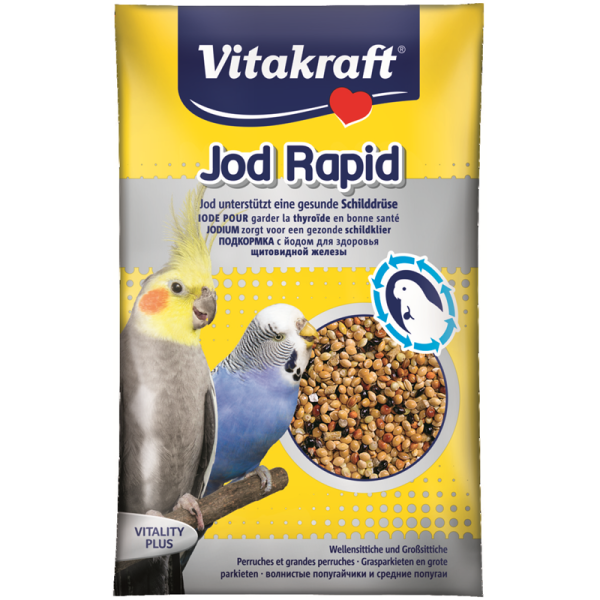 Vitakraft Jod Rapid Perlen für Sittiche und Großsittiche 20 g, Spezielles Zusatzfutter