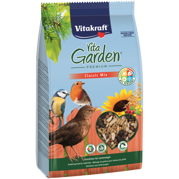 Vitakraft Vita Garden Classic Mix 1 kg, Streufutter für Gartenvögel