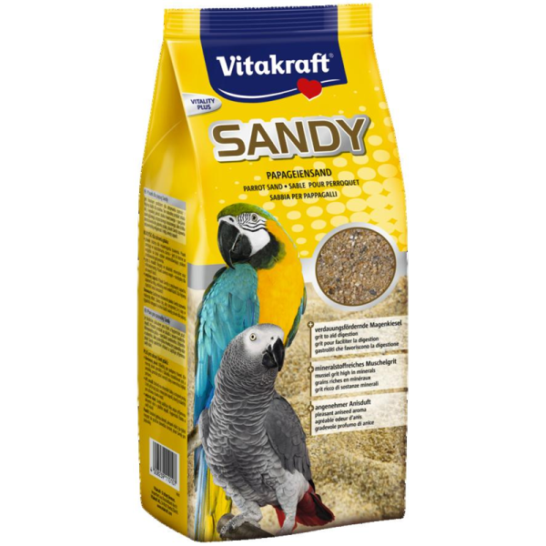 Vitakraft Sandy Vogelsand Papagei 2,5kg, Naturreiner Sand höchster Qualität