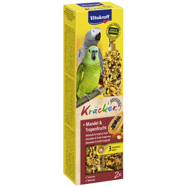 Vitakraft Vogel Kräcker Mandel & Tropenfrucht für Papageien, 2er-Pack