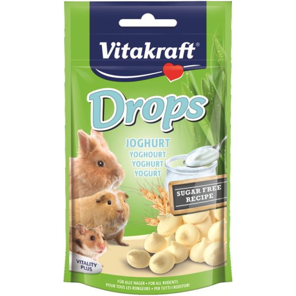 Vitakraft Drops Joghurt für Zwergkaninchen 75 g , Drop für Drop ein Highlight für Ihre Tiere!