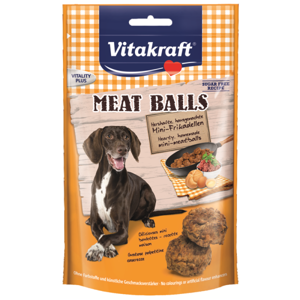 Vitakraft Hunde-Snack Meaty Balls 80 g, Hunde liiieben Frikadellen!
