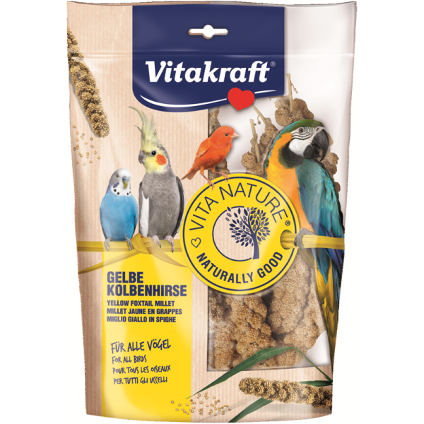 Vitakraft Vogelsnack Vita® Nature Naturhirse, Der begehrte Leckerbissen, erntefrisch und naturbelassen.