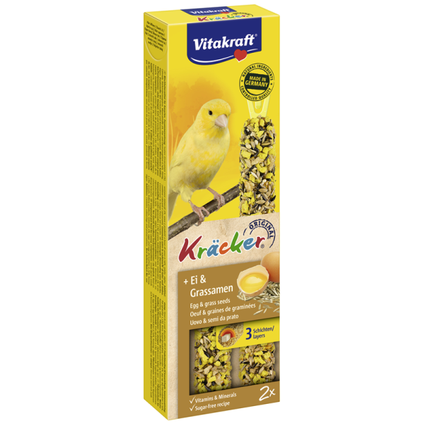 Vitakraft Kräcker Ei & Grassamen für Kanarien, 2er-Pack