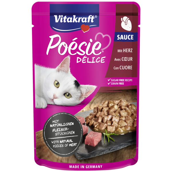Vitakraft Poésie Délice Herz in Sauce 85g PB, Nassfutter für Katzen