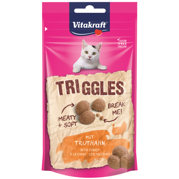 Vitakraft Triggles Truthahn 40 g, Ergänzungsfuttermittel für Katzen.