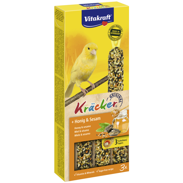 Vitakraft Kräcker Honig & Sesam für Kanarien, 3er-Pack