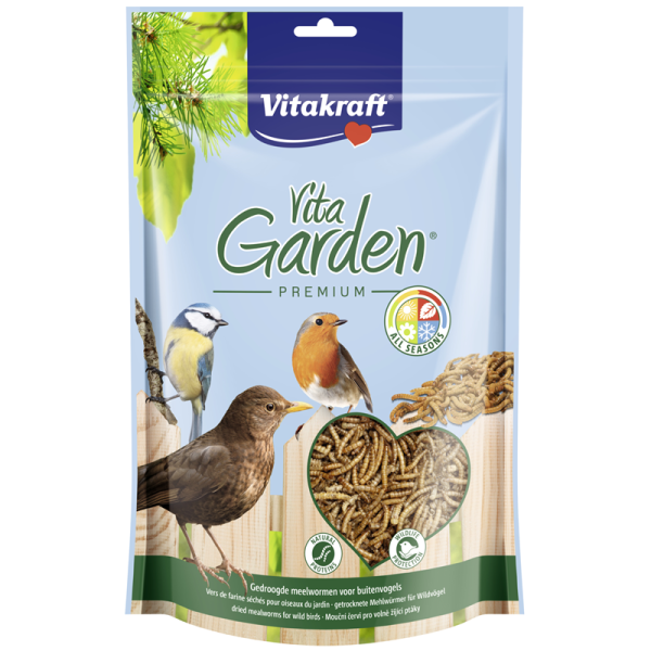 VitaGarden Premium Mehlwürmer getrocknet 200 g, Vogelfutter