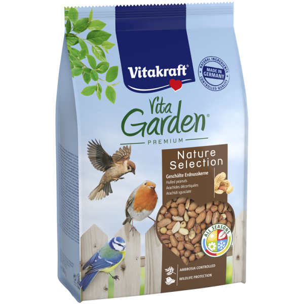 Vitakraft VitaGarden Erdnüsse geschält 500 g für Wildvögel, Wildvogelfutter