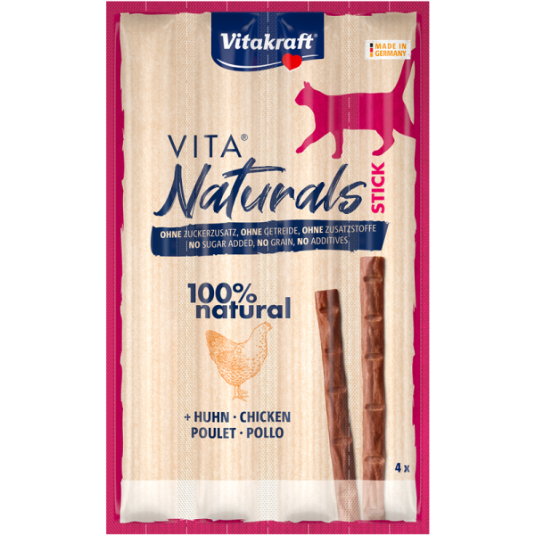 Vitakraft Vita Naturals, Stick, Huhn, 4 Stück, Katzen Snack