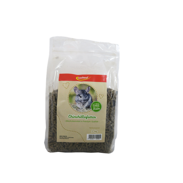 zookauf Nager Futter Premium für Chinchilla 1 kg, Mischfuttermittel für Chinchilla zur Verwendung als Hauptfutter.