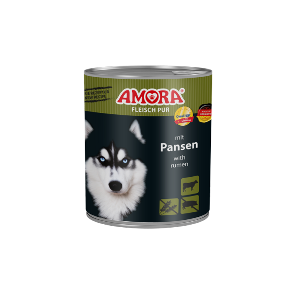 AMORA Fleisch Pur Pansen 800g, Alleinfuttermittel für Hunde