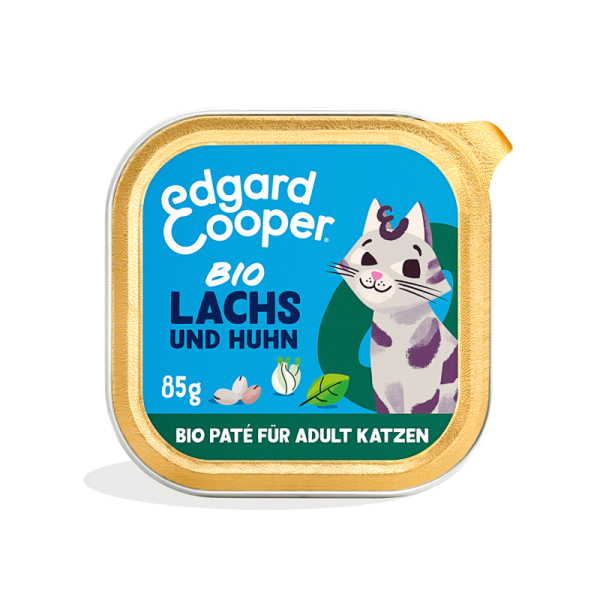 Edgard & Cooper Paté Adult Bio-Lachs und Bio-Huhn mit Chiasamen, Basilikum und Fenchel 85g