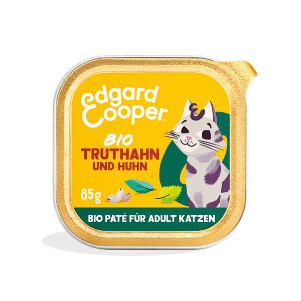 Edgard & Cooper Paté Adult Bio-Truthahn und Bio-Huhn mit Chiasamen, Nesselblättern und Salbei 85g