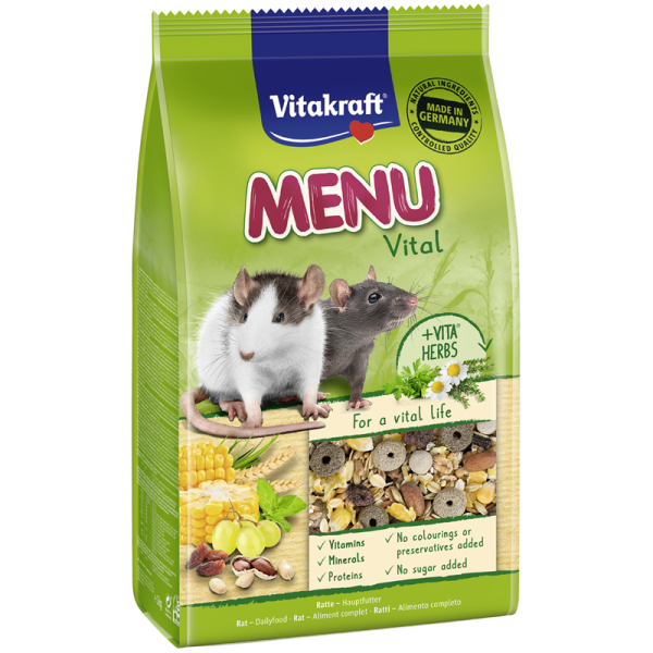 Vitakraft Nager Premium Menü 1kg Ratten, Gesundes und leckeres Hauptfutter
