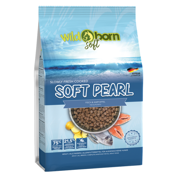 Wildborn SOFT PEARL mit 7 Sorten Fisch 12 kg, Alleinfuttermittel für ausgewachsene Hunde
