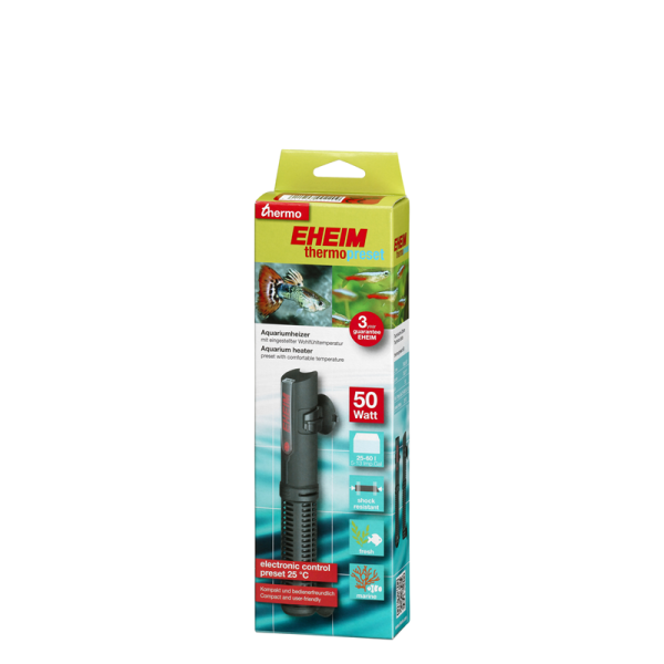 EHEIM thermopreset 50, Voreingestellter Aquarienheizer mit konstant 25 Grad Celsius