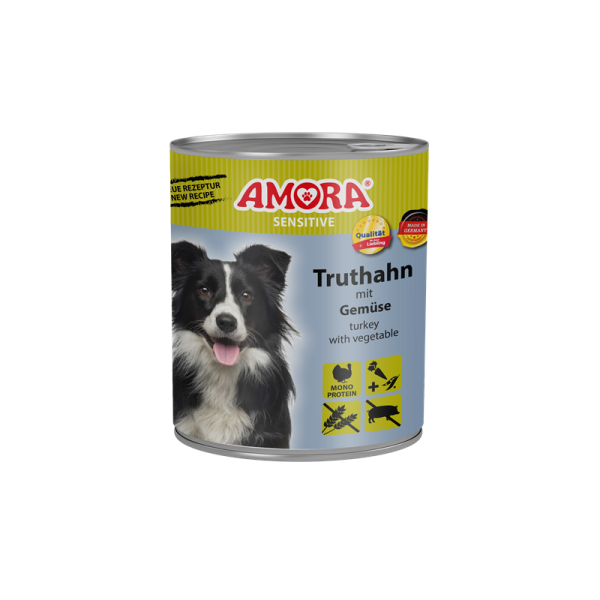 AMORA Sensitive Truthahn+Gemüse 800g, Alleinfuttermittel für Hunde