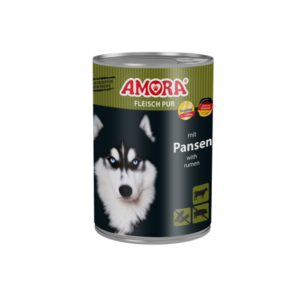 AMORA Fleisch Pur Pansen 400g, Alleinfuttermittel für Hunde