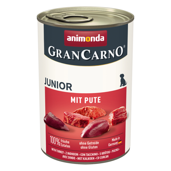 Animonda Dog Dose GranCarno Junior mit Pute 400 g, Alleinfuttermittel für wachsende Hunde