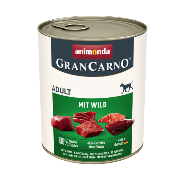 Animonda Dog Dose GranCarno Adult mit Wild 800g, Alleinfuttermittel für ausgewachsene Hunde