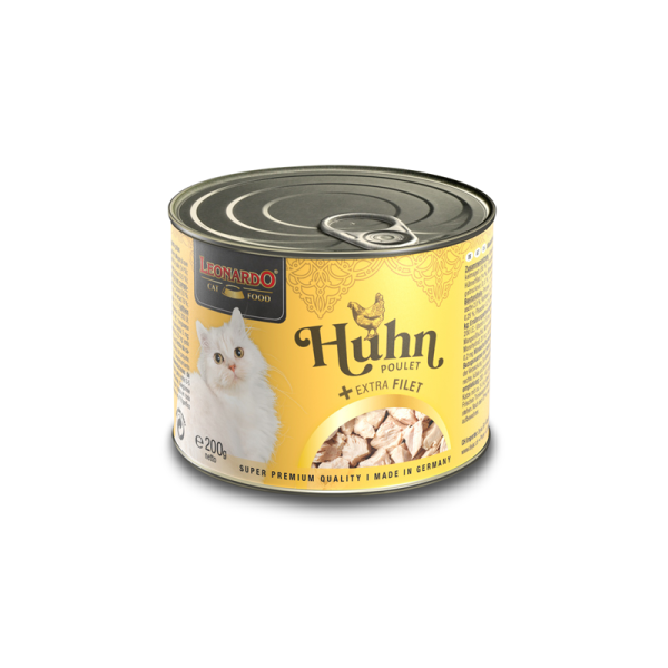 LEONARDO Huhn + extra Filet 200 g, Katzen Nassfutter