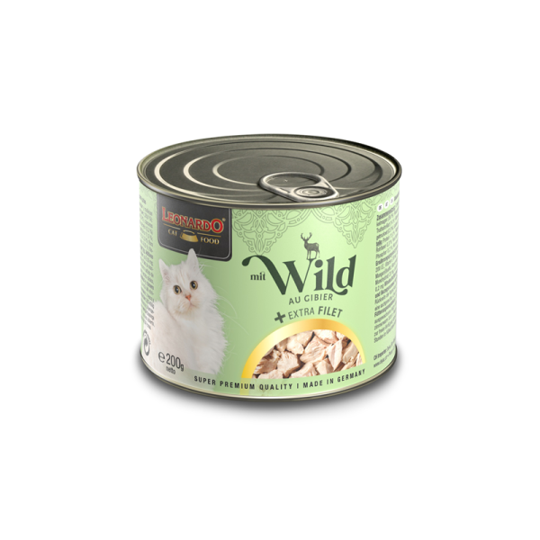 LEONARDO Wild + extra Filet 200 g, Katzen Nassfutter