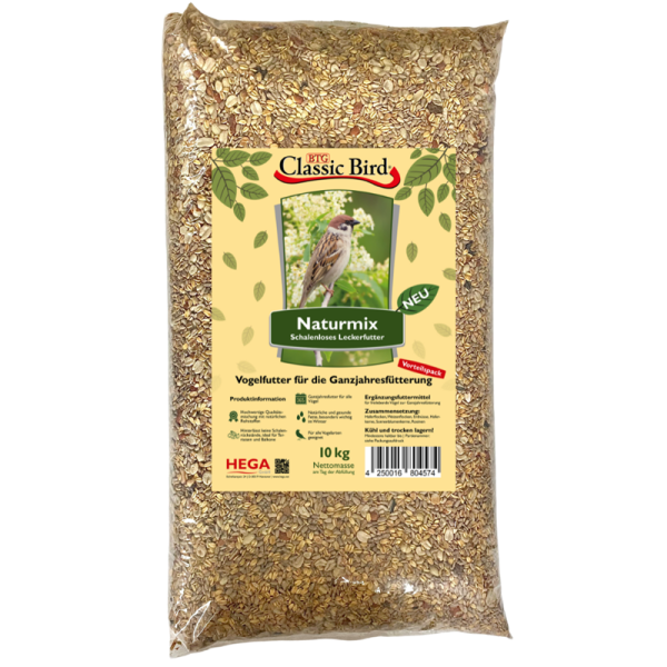 Classic Bird Naturmix 10kg, Ergänzungsfuttermittel für freilebende Vögel zur Ganzjahresfütterung