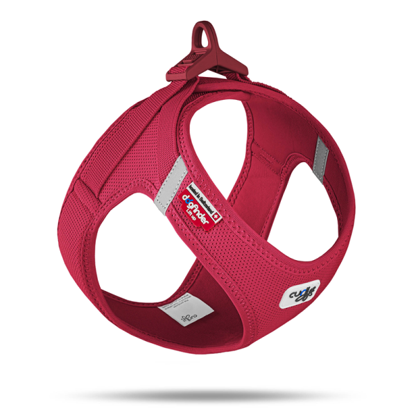 Curli Clasp Vest Geschirr Air-Mesh rot XL, Die curli clasp-Schnalle mit Ein-Hand-Bedienung. Der sichere und einfach zu bedienende curli clasp Verschluss. Am leichtesten Geschirr mit verbessertem Schnitt für besten Tragekomfort.