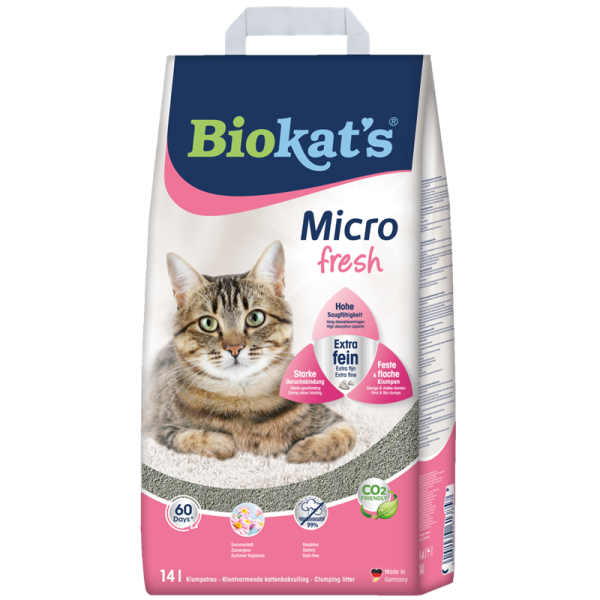 Biokats Micro fresh 14 l im Papierbeutel, Extra feinkörnige Klumpstreu