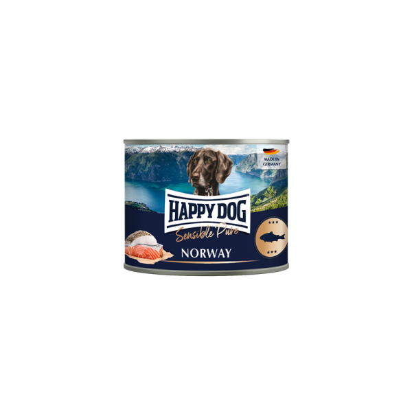 Happy Dog Dose Sensible Pure Norway Seefisch 200g, Alleinfuttermittel für ausgewachsene Hunde