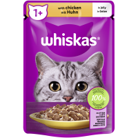 WHISKAS® Portionsbeutel 1+ mit Huhn in Gelee 85g,...