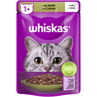 WHISKAS® Portionsbeutel 1+ mit Lamm in Gelee 85g,...