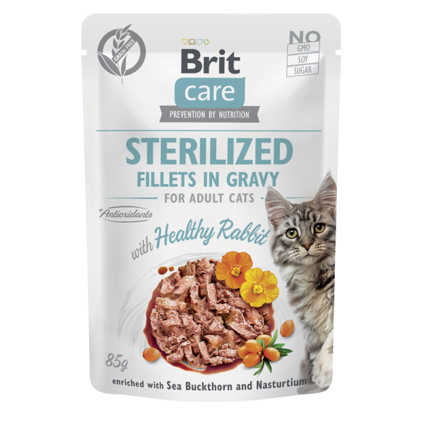 Brit Care Cat - Fillets in Gravy with Healthy Rabbit - Sterilized 85 g