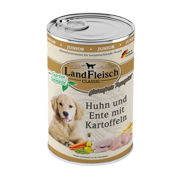 Landfleisch Dog Classic Junior Huhn, Ente & Kartoffeln mit Gartengemüse 400g